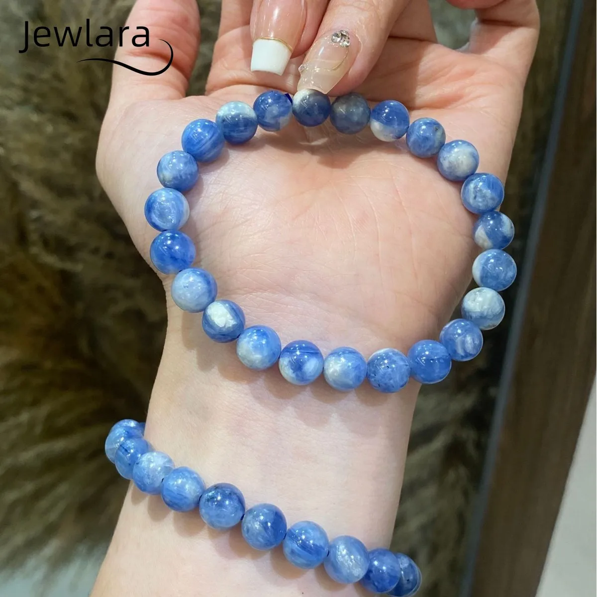 

Jewlara Natural Crystal Bracelets, Kyanite DIY Jewelry Bracelet Oil Painting Blue Crystal