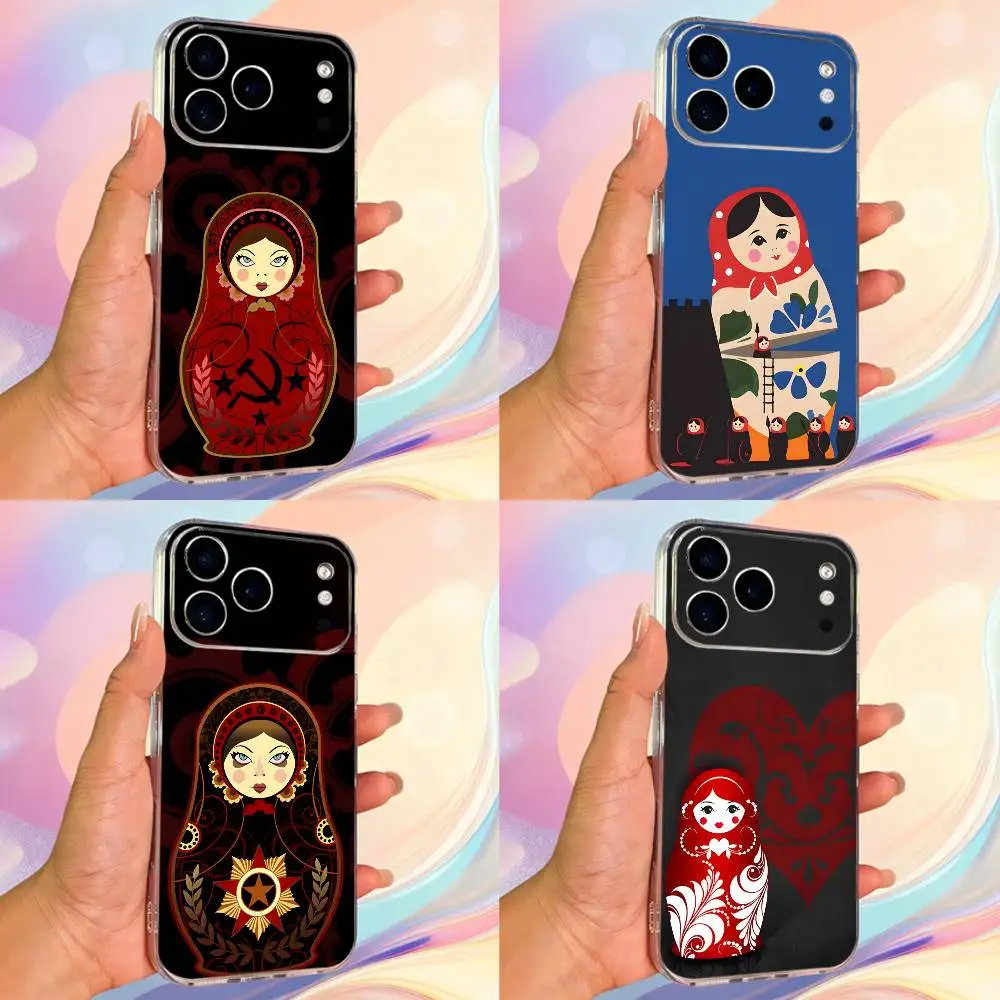 

Dolls Matryoshka Russian Case For iPhone X,XS,SE,12,15,Pro,17,Plus,11,Max,13,XR,14,16,Mini,Transparent Soft Cover