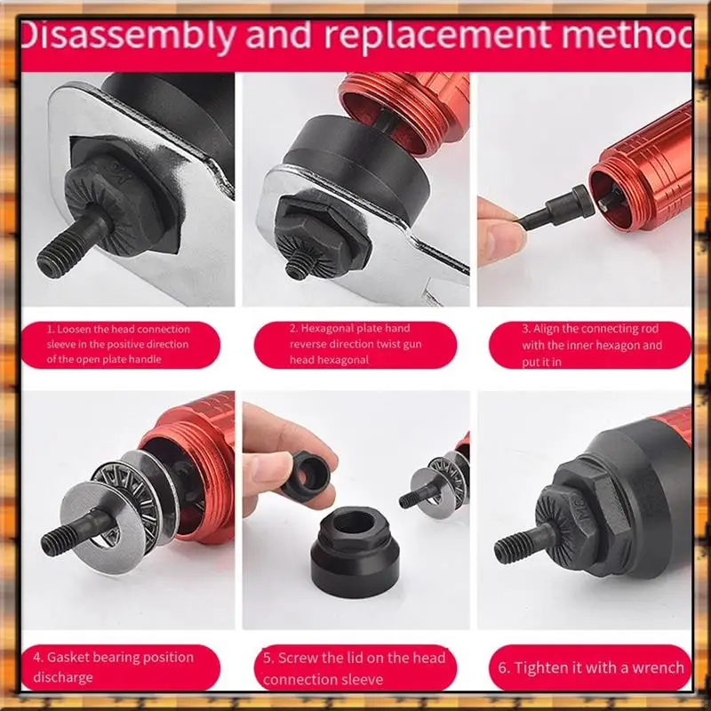 A78K New Detachable Manual Electric Rivet Nut Tool Conversion Accessories With Wrench Socket