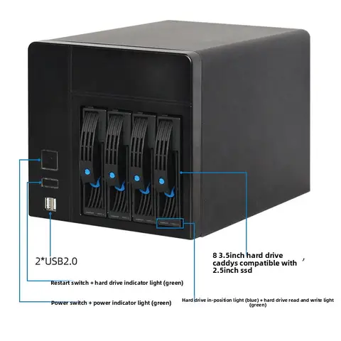4-disk NAS home storage server chassis, compact and mini, supports hot plugging, Black Synology Private Cloud