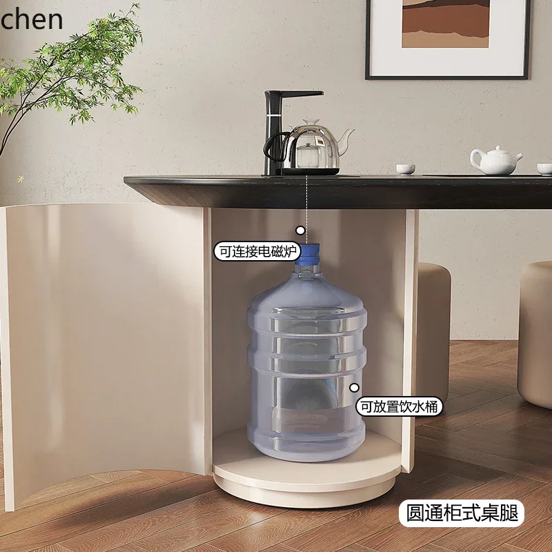 

wabi wind desk tea table integrated dual-purpose household tea table ash wood tea table and chair combination