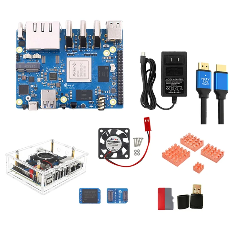 Für Orange Peel 5 Plus 16 GB RAM + 256 GB Emmc-Modul RK3588 Octa-Core-Unterstützung 8K-Video 2,5G Wifi6 BT-Modul-Kit Langlebiger US-Stecker