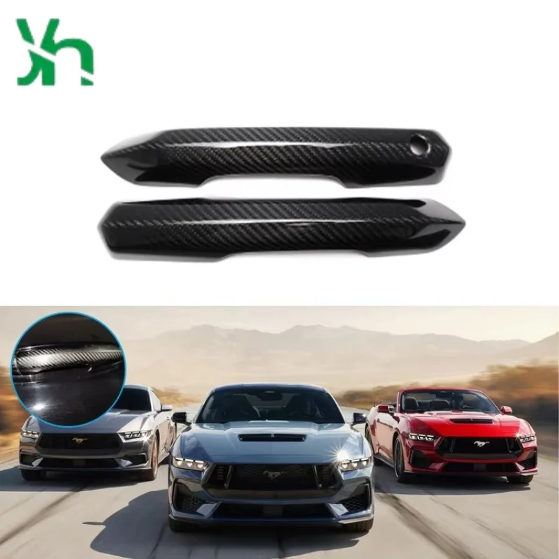 Для Ford Mustang внешняя дверная ручка из углеродного волокна, роскошный бизнес-стиль, автомобильный бампер