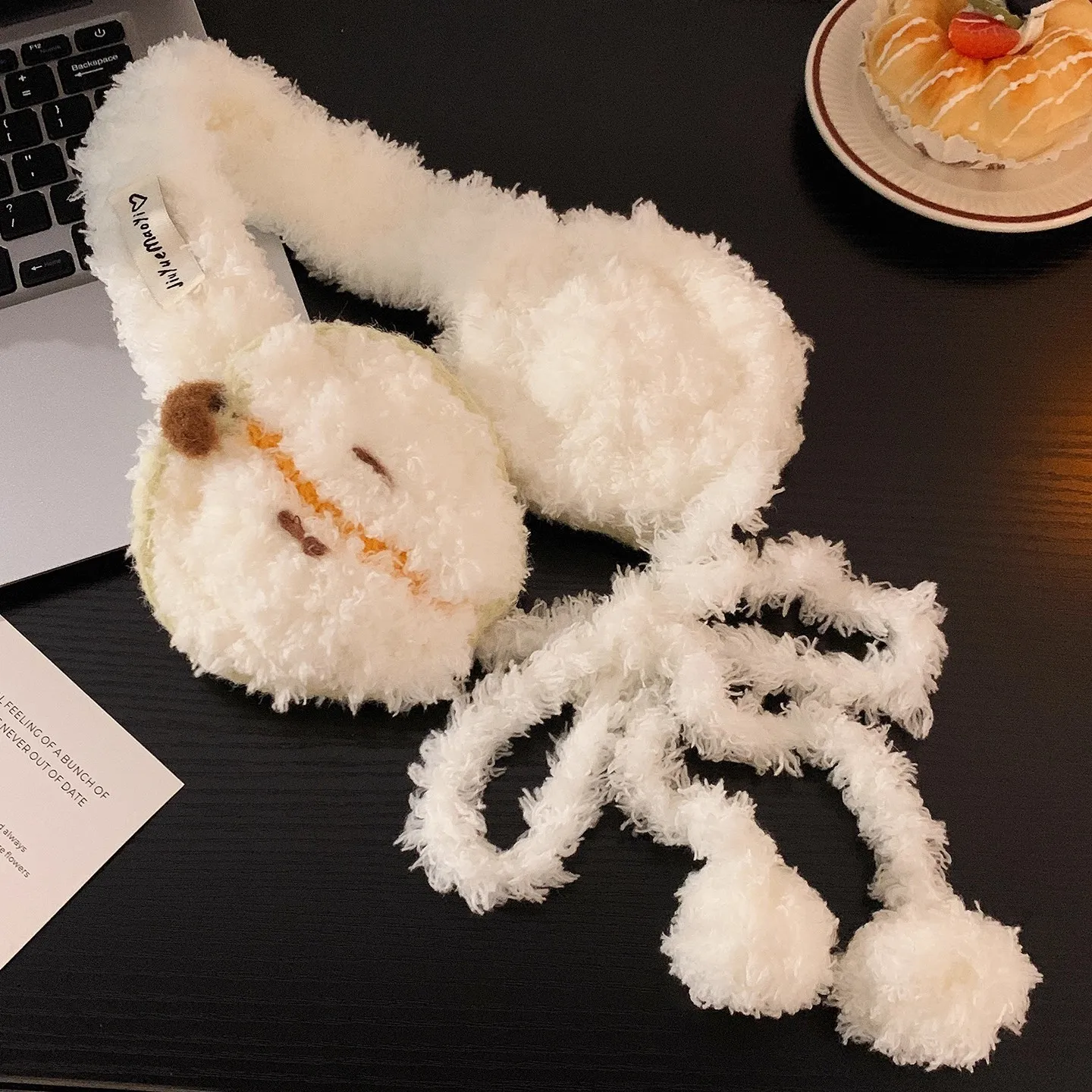 Accessorio alla moda Studenti Paraorecchie in peluche a forma di mela carina Donna Autunno e inverno Fascia calda e lavorata a maglia con nastri