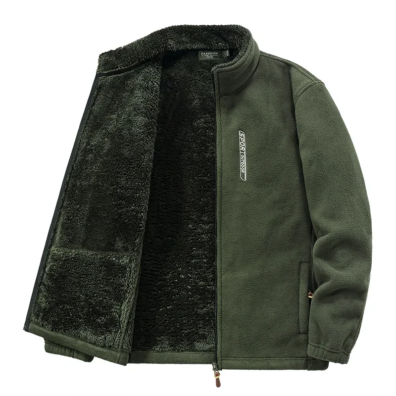 

Winter Fleece Jacket Men Thick Warm Softshell Military Tactical Outerwear Autumn Casual Army Green Parkas Coat Men Bomber Jacket