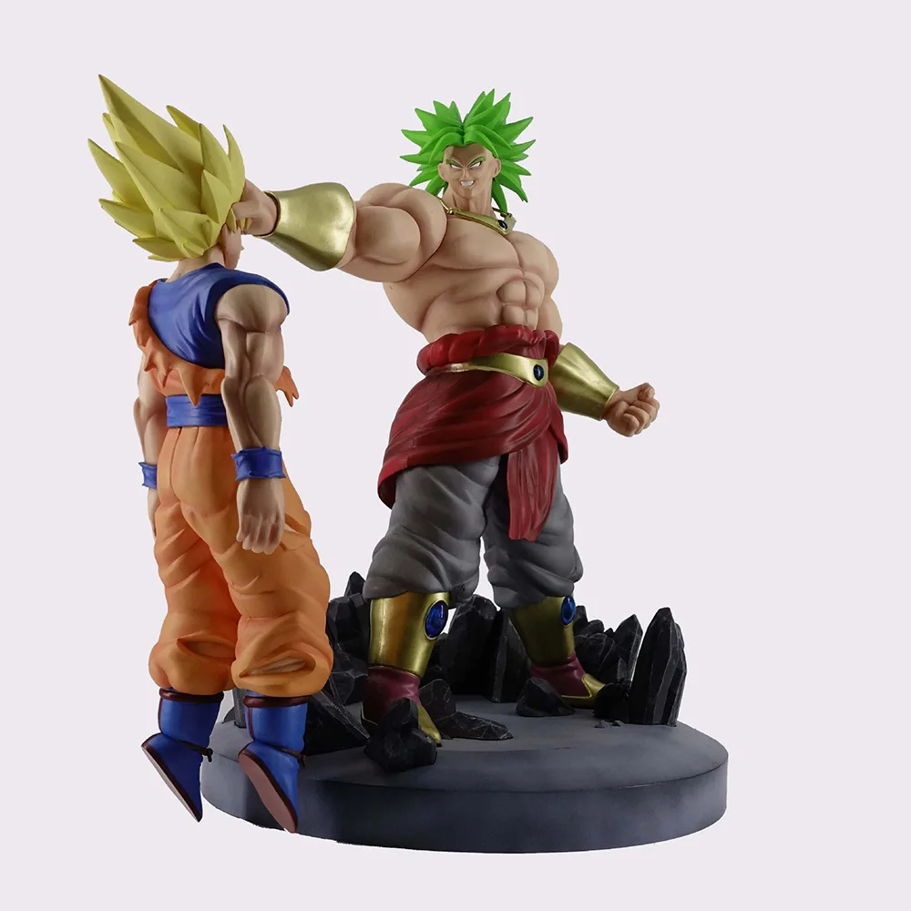 

38cm Anime Dragon Ball Brolli Vs Sun Wukong Anime Characters Model Doll Collection Figures Super Saiyan A Moveable Doll Birthday