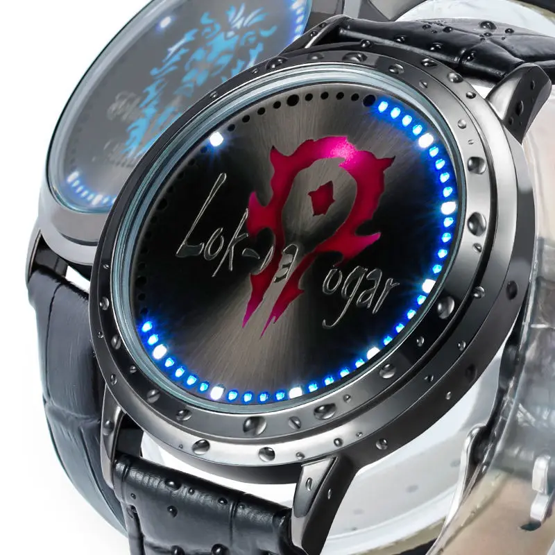 World of Warcraft LED Touchscreen Waterproof Anime Watch Human Alliance Lothar Orc Tribe Durotan