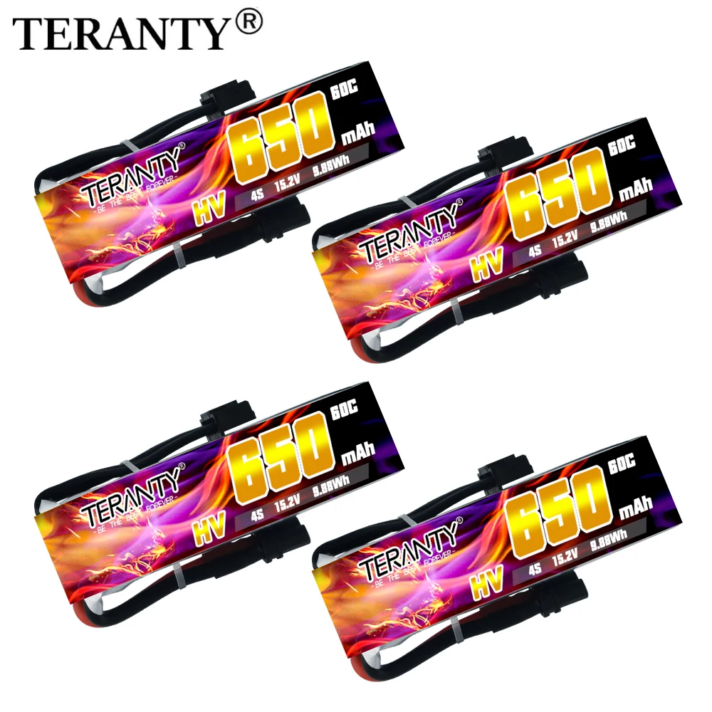 

2/4/6Pcs Upgraded TREANTY 650mAh 4S 15.2V 60C/120C Indoor crossing aircraft model FPV high rate high pressure Lipo Battery