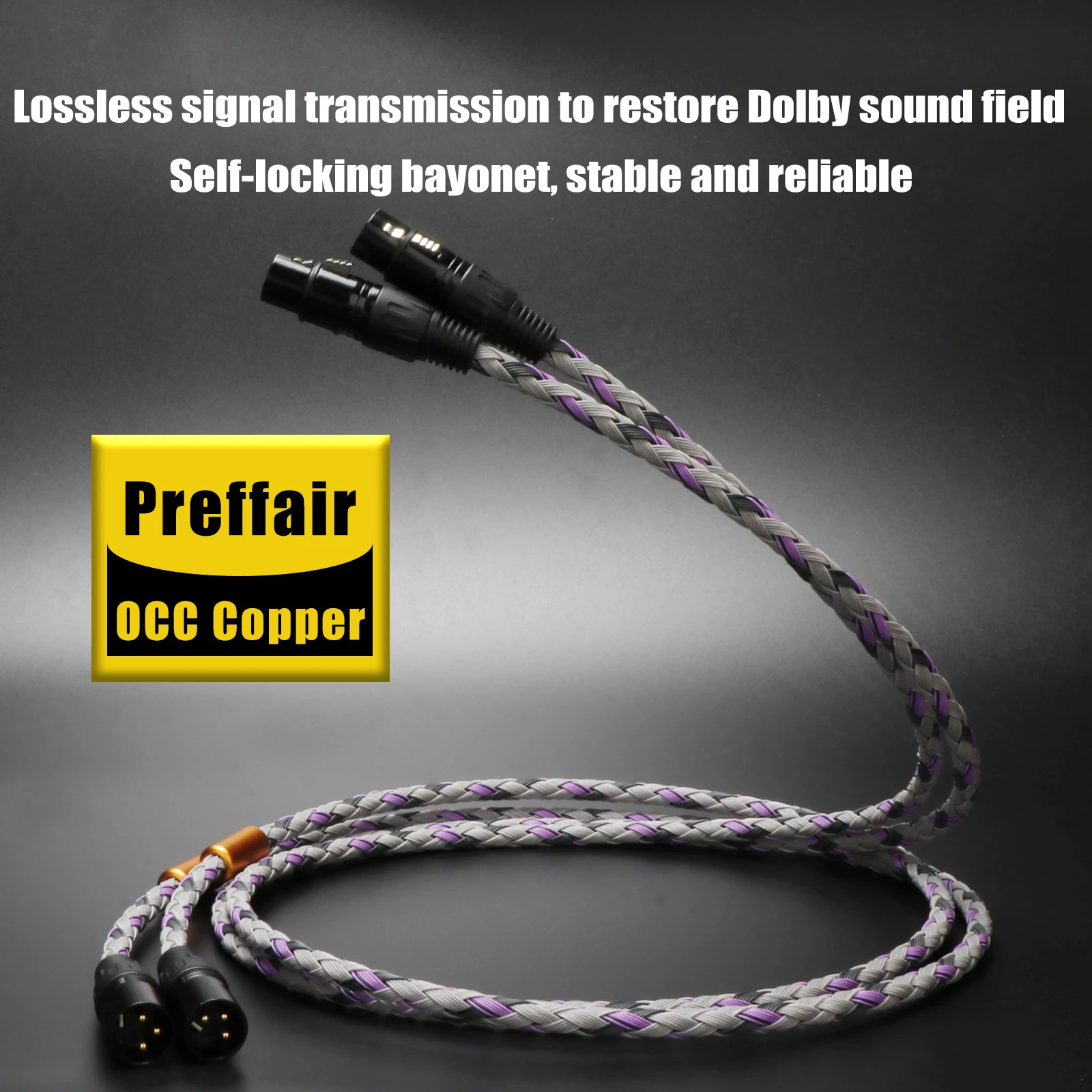 One Pair HiFi Audio XLR Cable Signature S3-2 Male XLR To Female XLR Balanced Cable with Gold Plated XLR Plug HiFi Audio Line