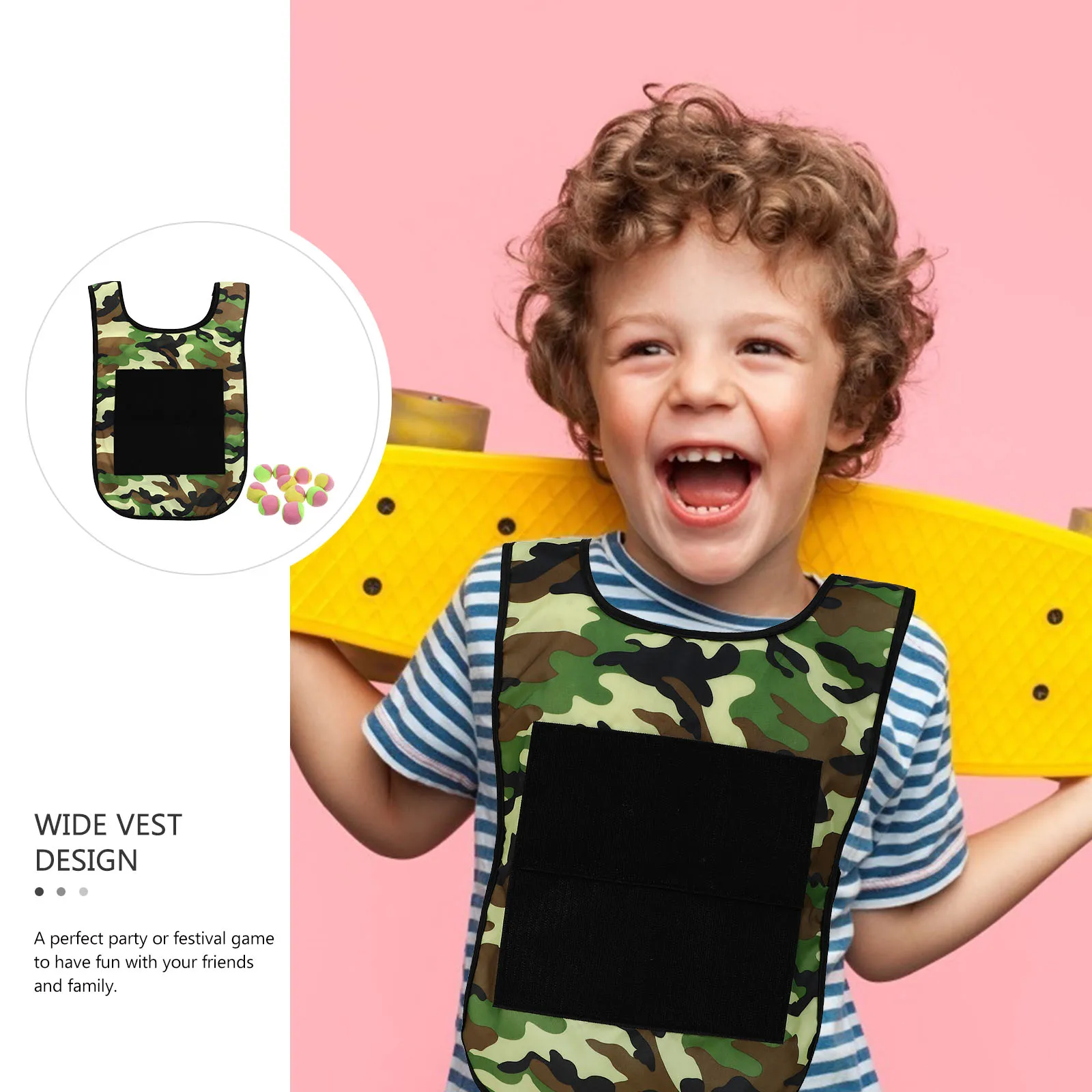 

2 Sets Ball Vest Kids Outdoor Sticky Vest For Ball Toy Oxford Cloth Children Coordination Game Family Fun Party