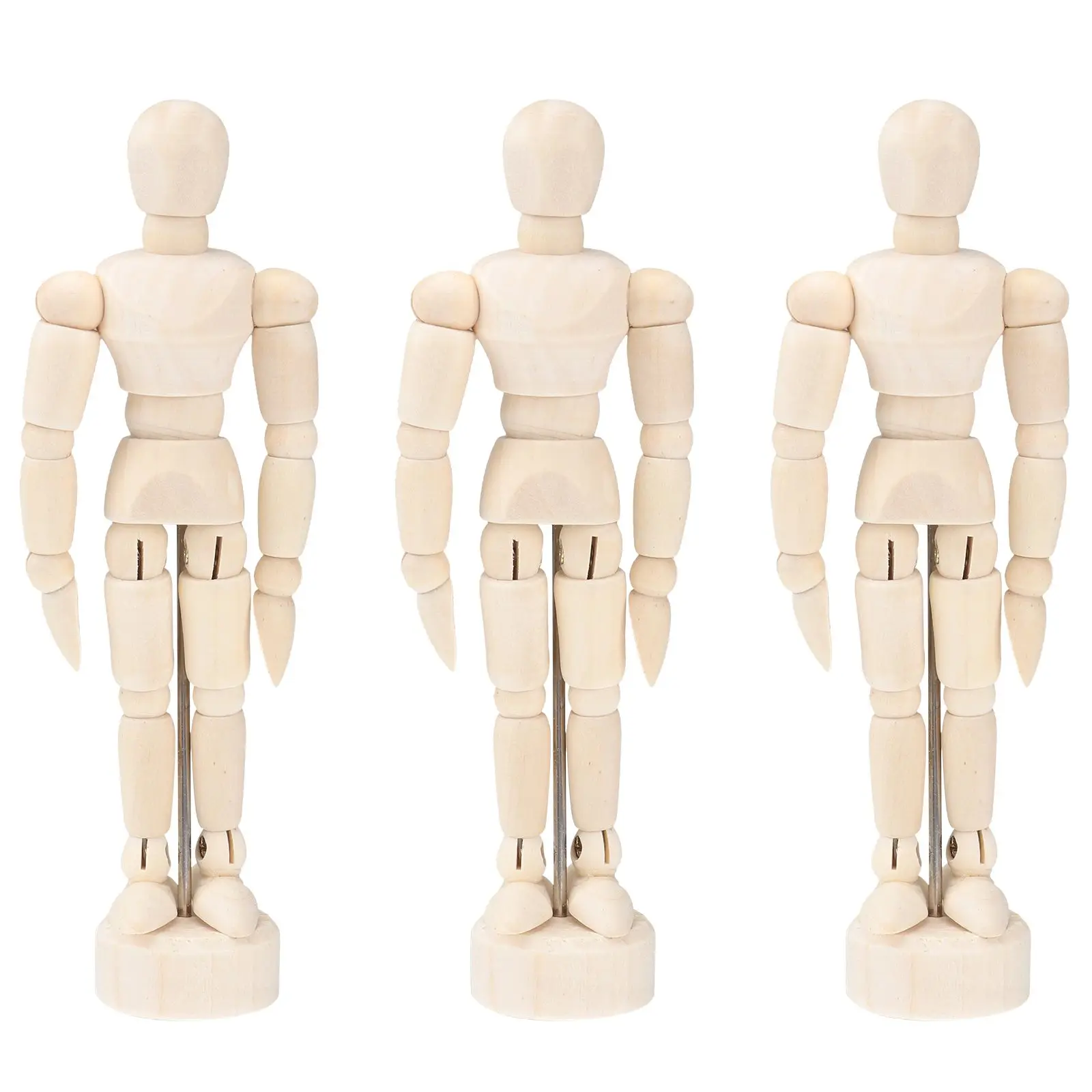 3 Pcs Wooden Mannequin Model Lightweight Tool for Sketch Drawing Human Body Study Perfect Gift DIY Decoration