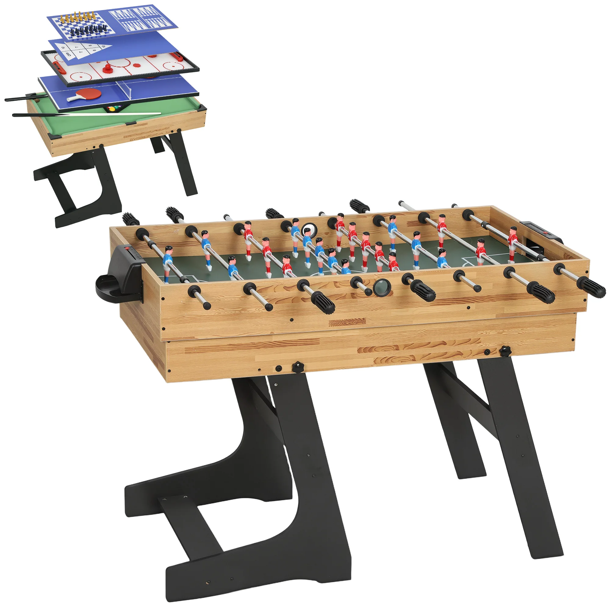 Sportnow 13-in-1 opvouwbare multi-gametafel voor volwassenen en kinderen 120x106x82 cm