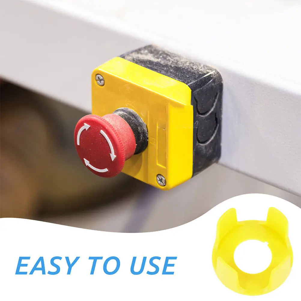 2Pcs Emergency Button Safety Durable Protection Easy Install for Machinery Stop Safety Cover Stop Button Guard view 3