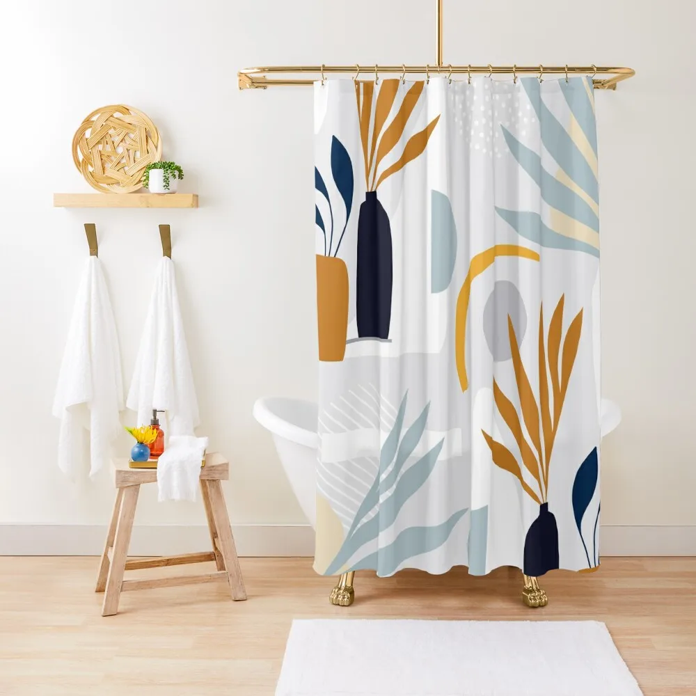 

The Shapes of Nature - Pattern 3 on pastel grey Shower Curtain Luxury Bathroom Luxury Bathroom Shower Set For Bathroom Curtain