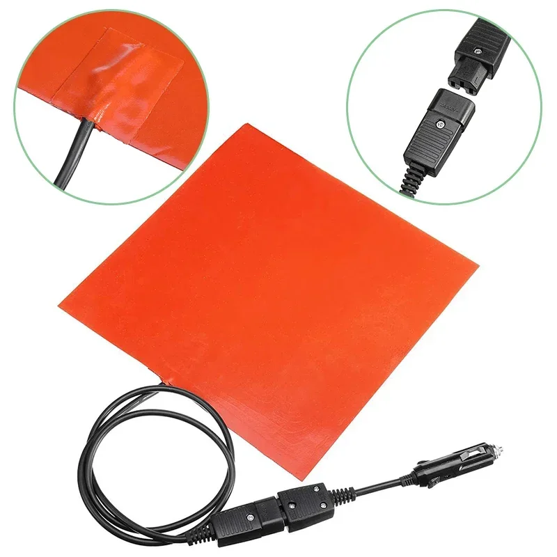 28x28cm 12V 150W Silicone Heating Pad Mat Quick Heater For Food Delivery Bag Warming Accessories