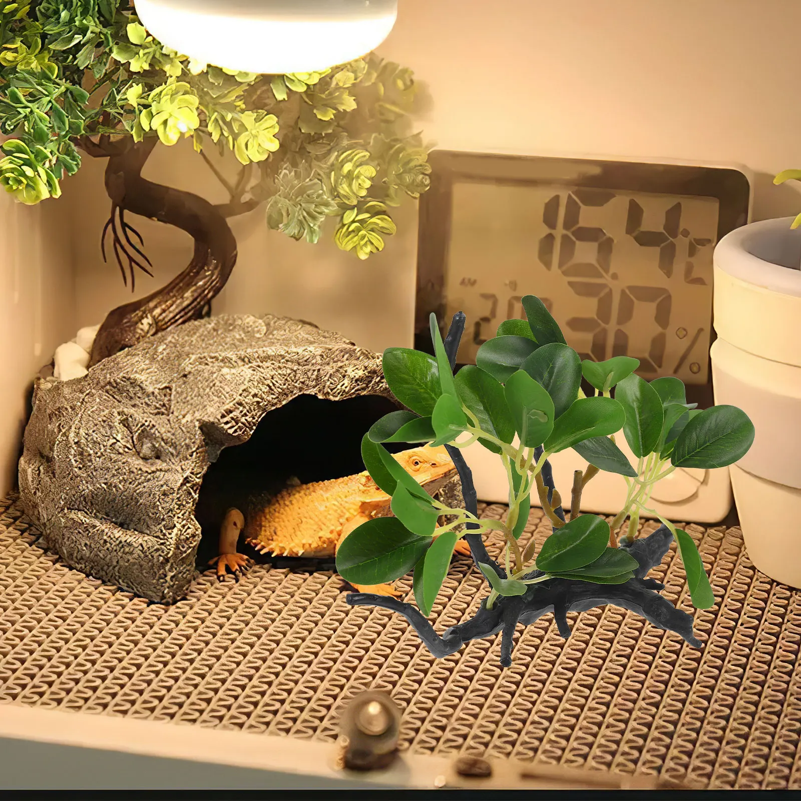 

Simulated Plastic Plant Decor Artificial Reptile Terrarium Ornament Realistic Aquarium Landscape For Bearded Dragon Tank Fish