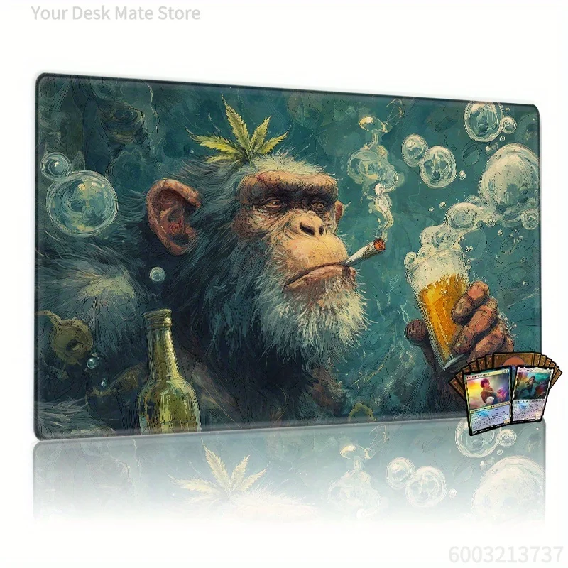 Psychedelic Monkeys Magic Party Game Mat Durable Rubber for MTG&TCG Games / Mouse Pad Offices Desk Mats Friendly Design