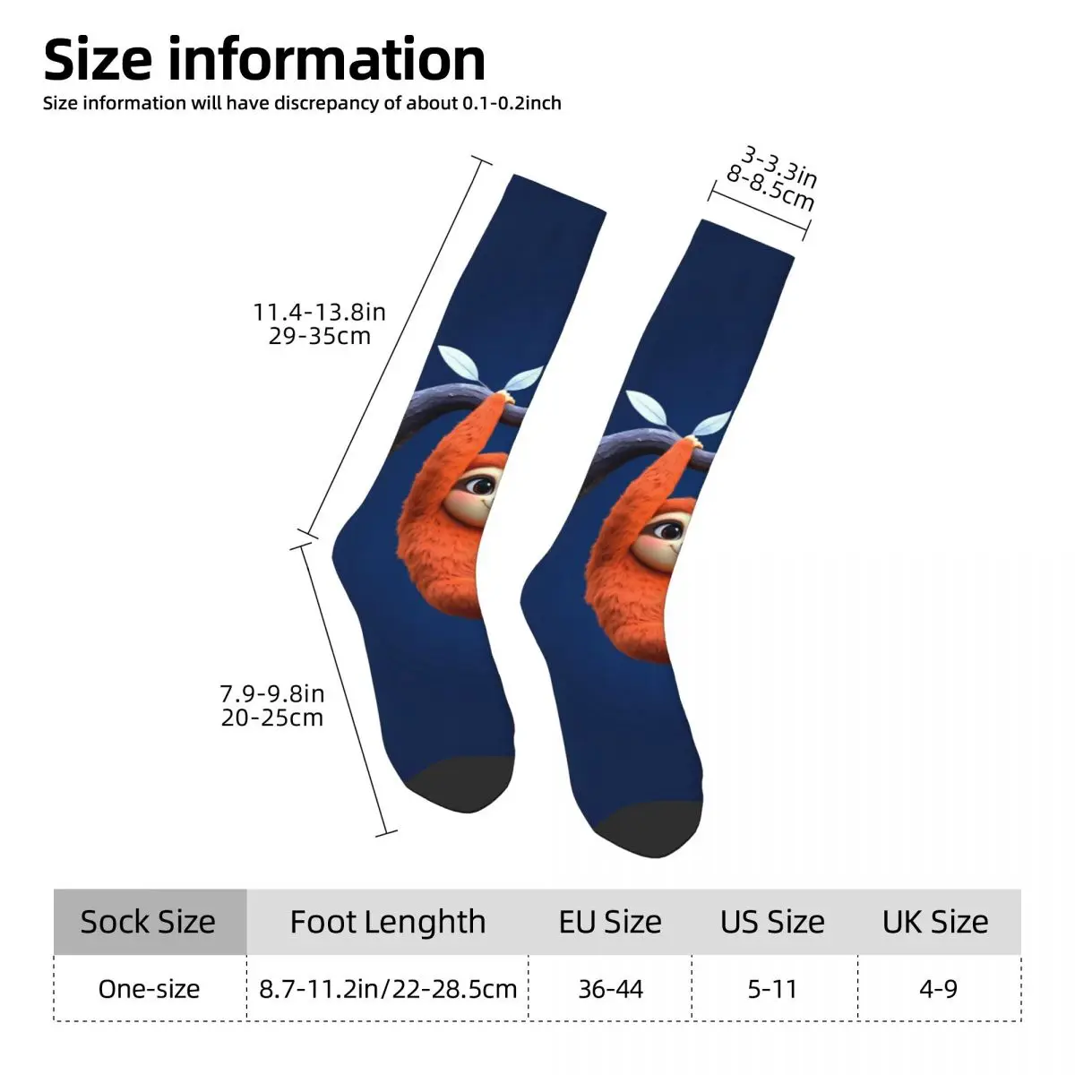 Retro Anime Funny Sloth Socks Stockings For Women Men Streetwear Sock With Unique Sloth Pattern For Everyday Wear