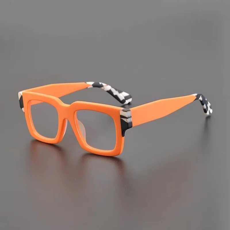 

Frosted textured glasses frame men's and women's orange myopia prescription glasses acetate optical glasses frame square fashion