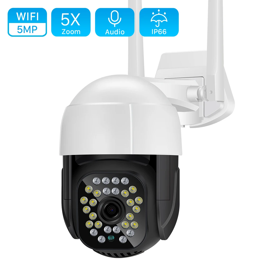 

5MP Wifi IP Camera 30M IR Color Night Vision Human Detection 3MP Wireless PTZ Camera Ai Auto Tracking Outdoor Video Surveillance