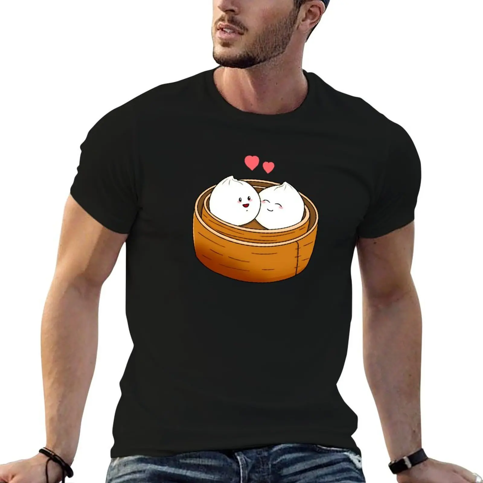

Dumpling Love T-Shirt man t shirt cotton t shirts for man pack cotton T-Shirt