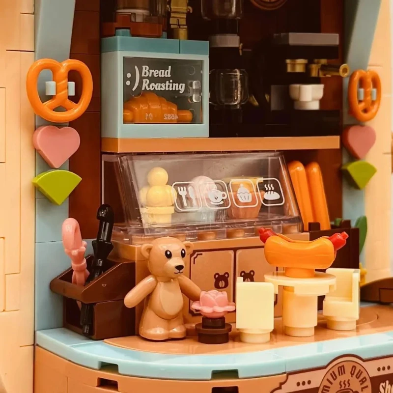 Fermi Bea Building Blocks Small Particles Boy Girl  Assembled Coffee Machine Toy Model Desktop Accessories Ornament Gifts