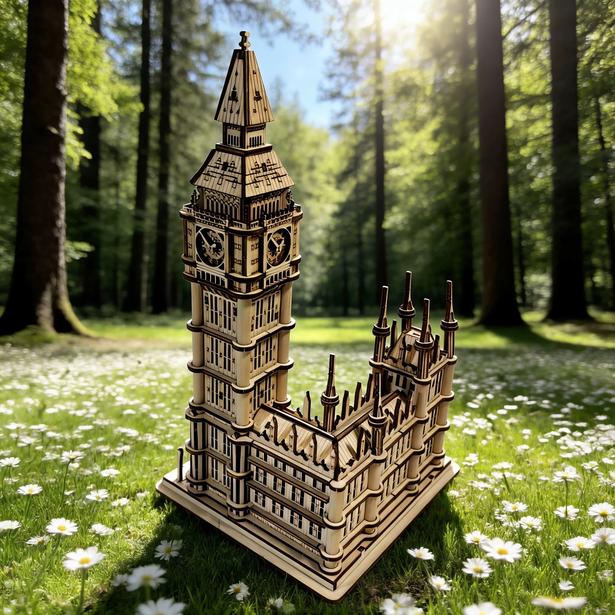 1 orologio Big Ben fai da te in legno, un puzzle creativo 3D, ideale come regalo festivo o decorazione della casa.