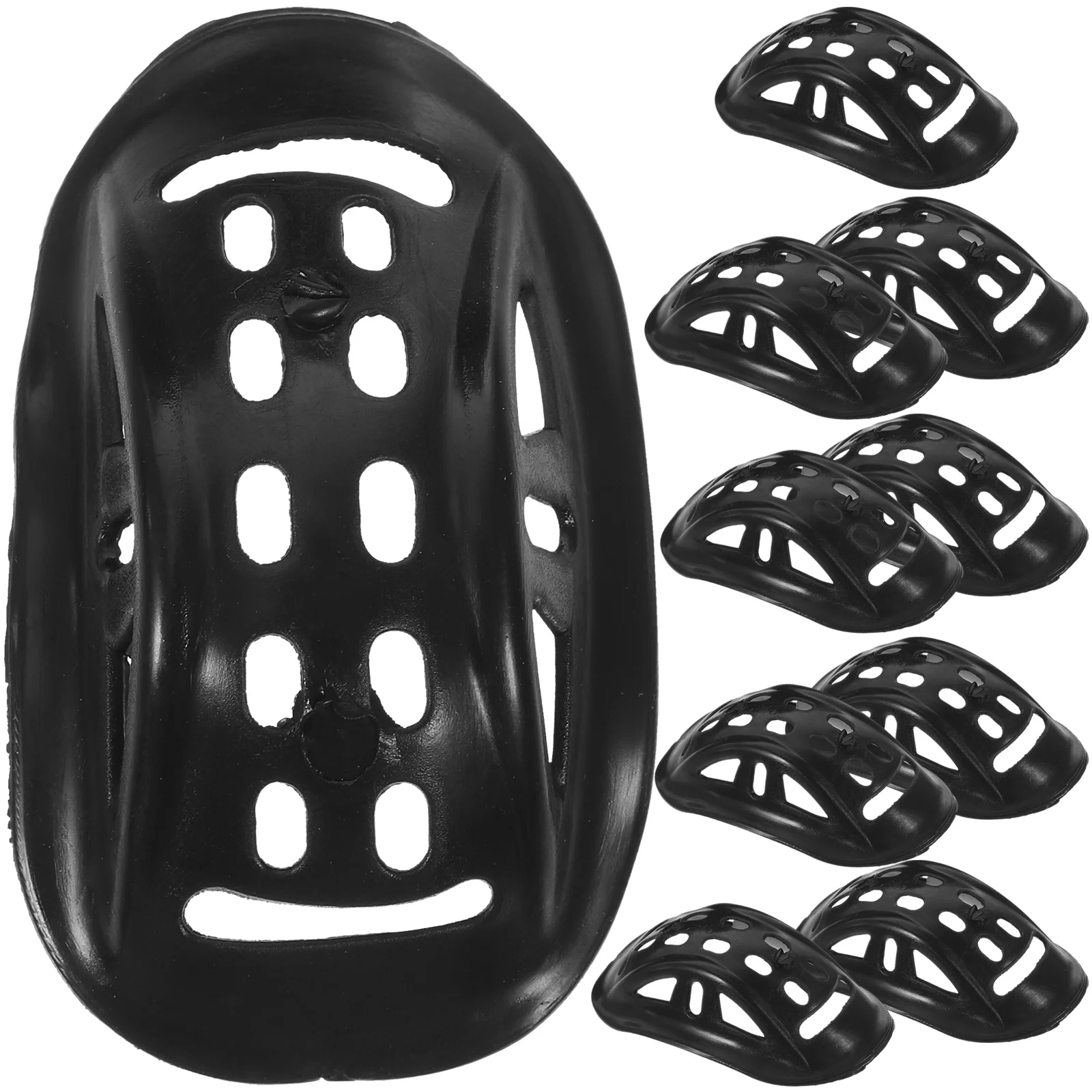 10 Pcs Headband Chin Protector Cups Black Cap Sponge Cycling Pad Sports Rubber Safety