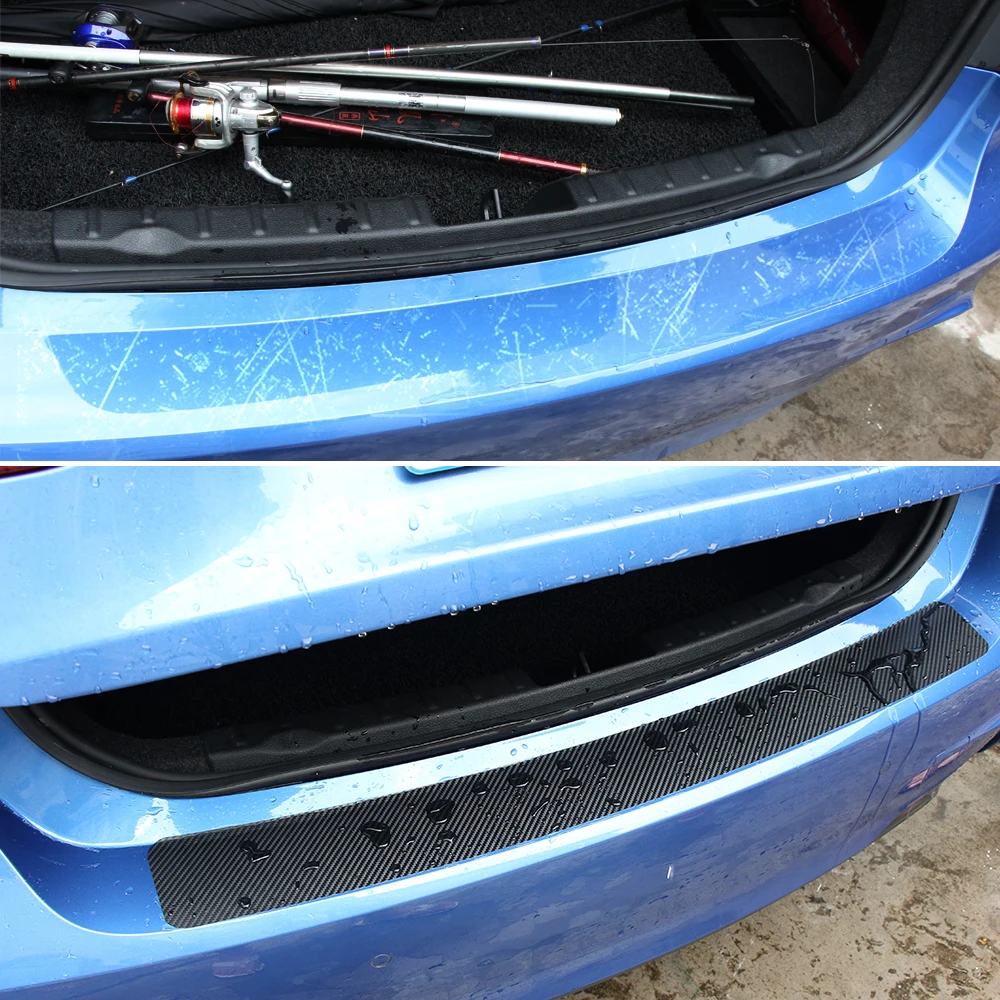 Kohlefaser-Aufkleber für die hintere Stoßstange des Kofferraums für SKODA Fabia Combi Octavia RS Scout KAROQ Superb 2 3 4 – Detail 8