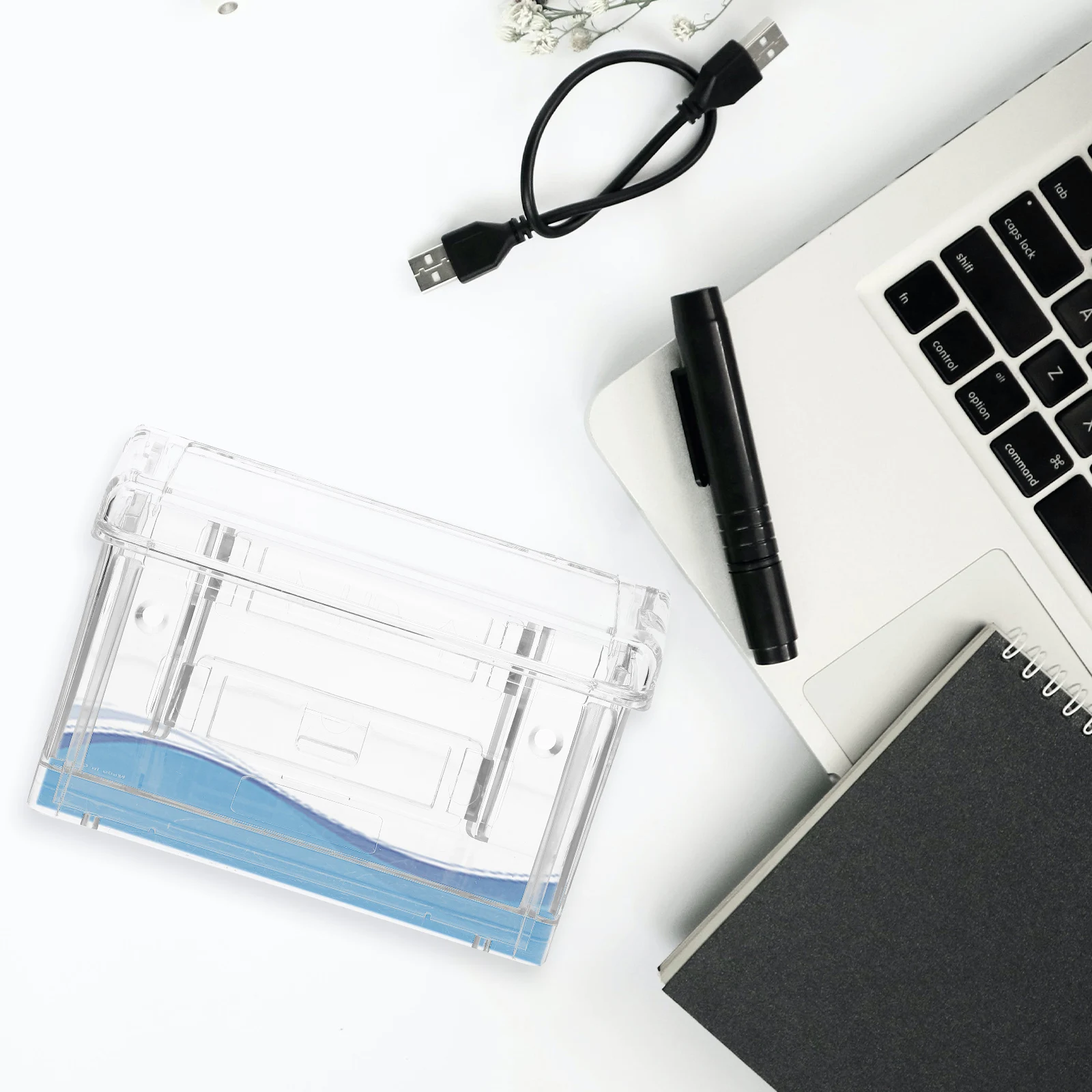 

Transparent Business Card Holder Acrylic Display Box Slim Vendor Booth Supplies Storage ganizer For Desk Name Cards Office Use
