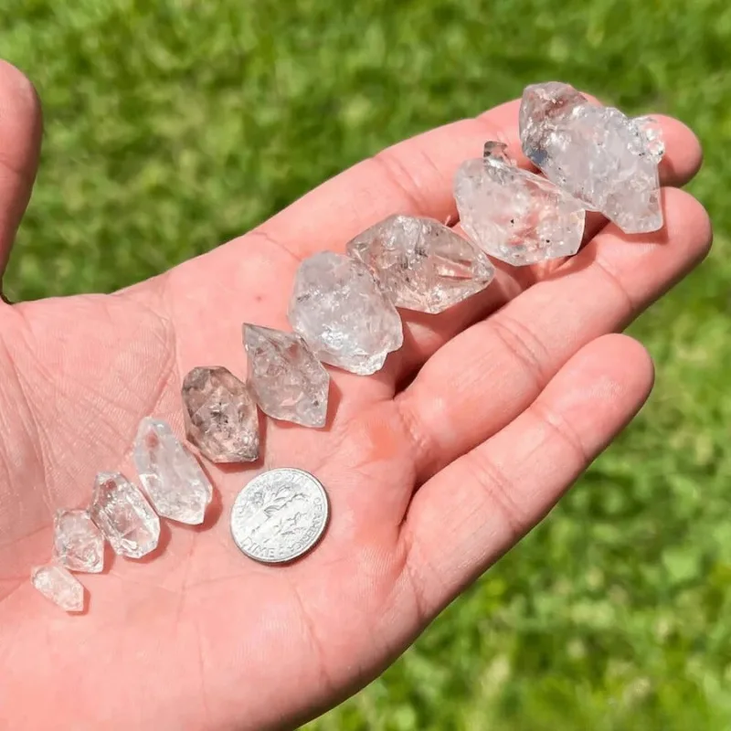 High-quality natural Herkimer quartz crystal—irregular, free-form, and unpolished—suitable for jewelry making, home decor