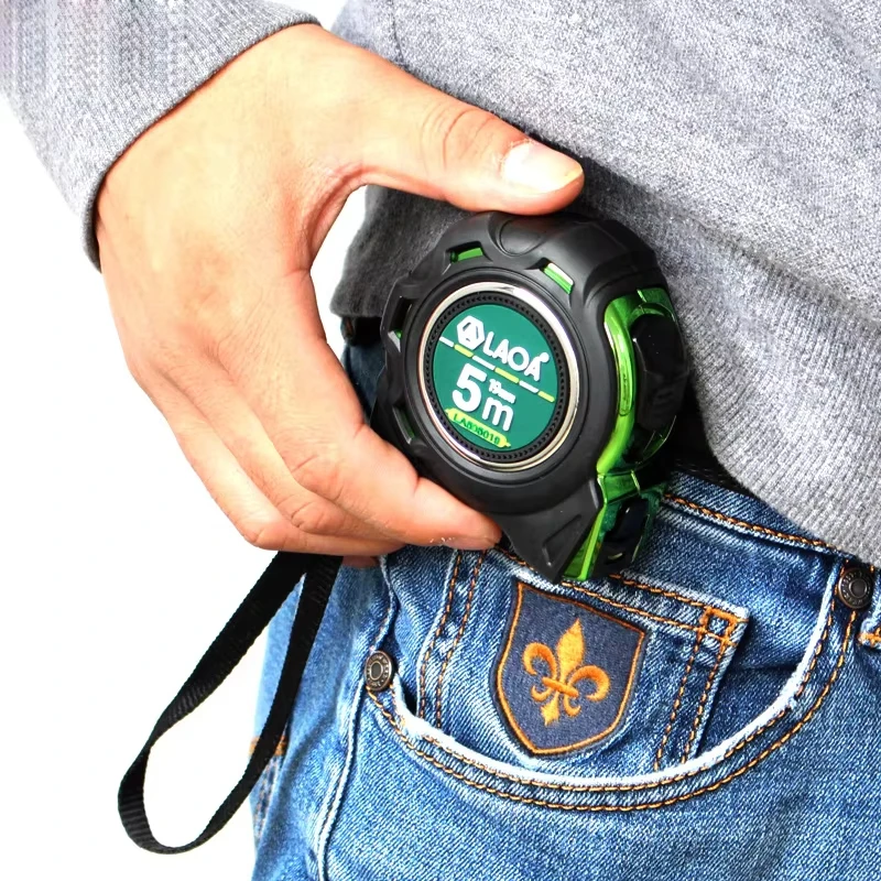 LAOA شريط قياس فولاذي 3/5/7.5 متر مقبض خشبي على الوجهين سم/بوصة أداة قياس مزدوجة النجارة #5