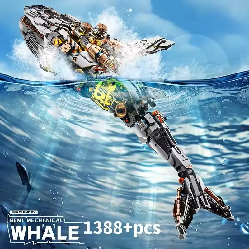 

Technical Animal World Mechanical Whale Sea Life Set With light Building Blocks Bricks Model Boys Assembly Toys for Kid Gifts