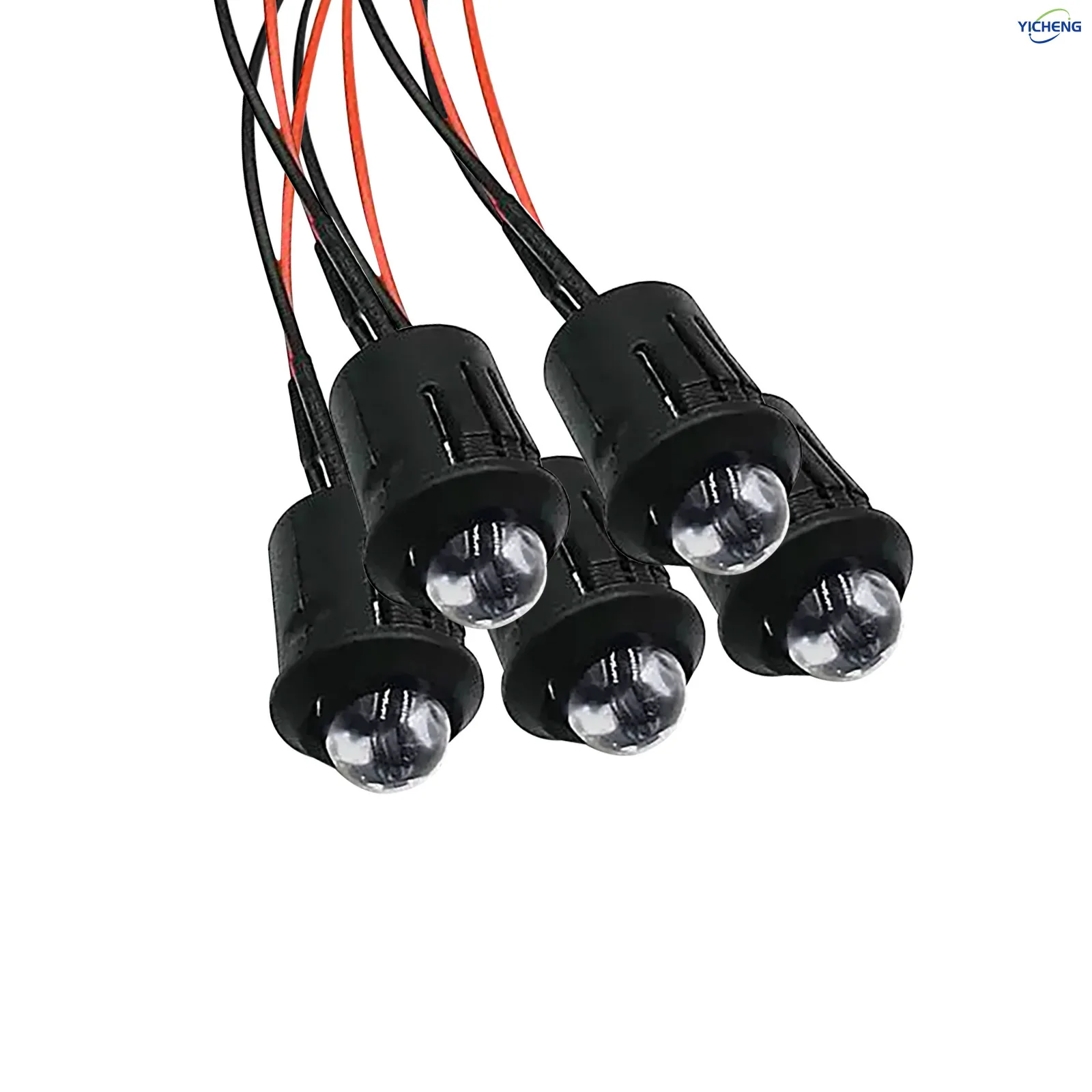 10Pcs LED Lights Emitting Diodes 200mm Pre Wired,3mm~10mm Small LED Lamps,3V-220V,LED Rainbow Flashing,With Light Cover Optional