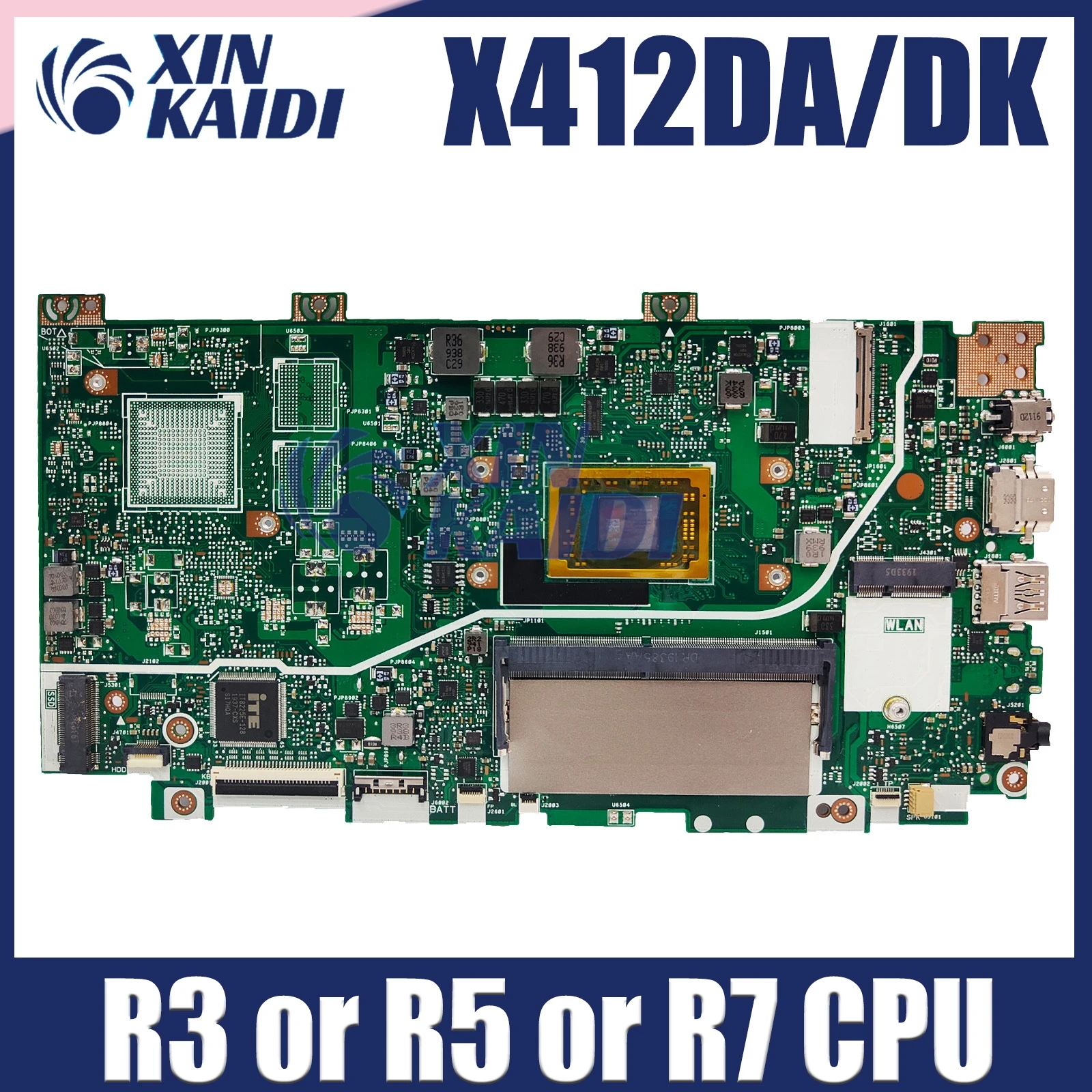 X412DA Mainboard For ASUS X412DK A412D F412D X412D Laptop Motherboard R3-3200U R5-3500U R7-3700U UMA/V2G 4GB-RAM 100% Test