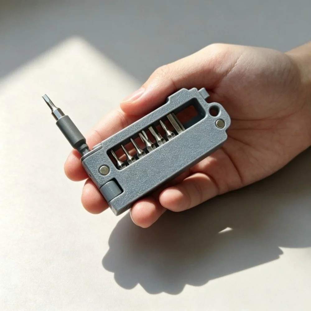 3D-gedrucktes tragbares 13-in-1-Bit-Set mit Schlüsselring für Phillips-Schraubendreherköpfe, magnetische Fahrradreparaturwerkzeuge – Detail 2
