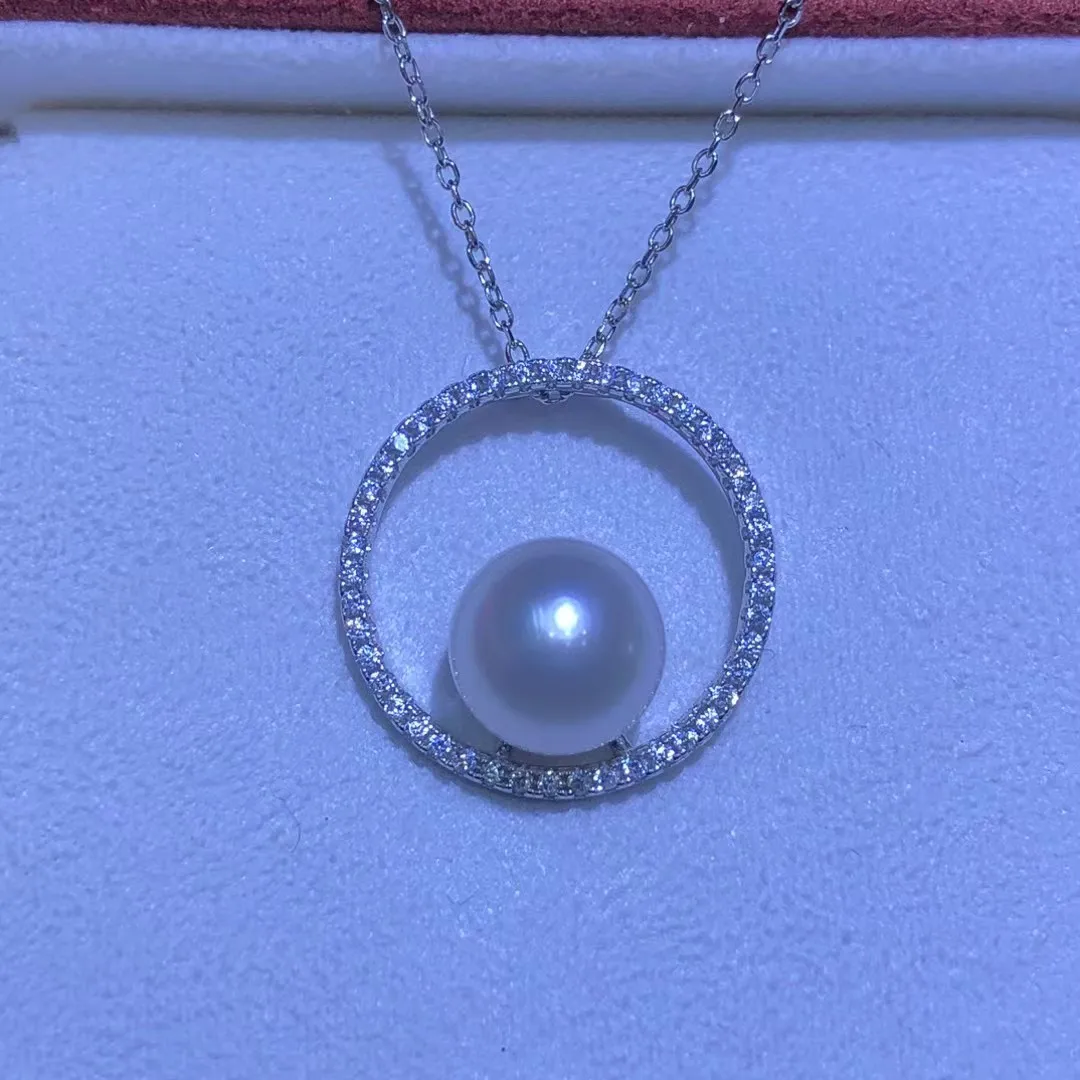 

Wholesale S925 Sterling Silver Pendant Mount Base Mountings Findings Parts Fittings Accessories for 8-9mm Pearls 5pcs/lot