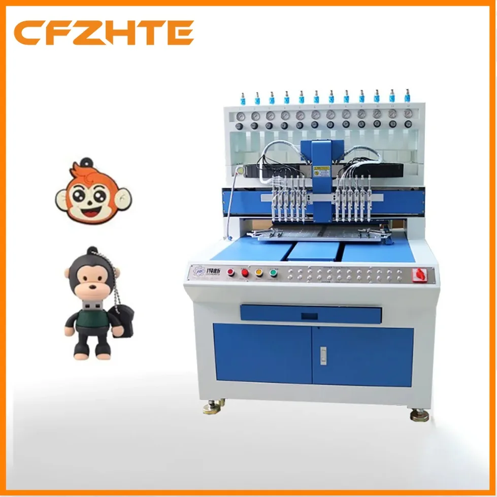 Fully Automatic 12-Color PVC Drop Molding Machine, High Speed Silicone Tangle Drop Injection Machine for Shoe Logo Toy Craft