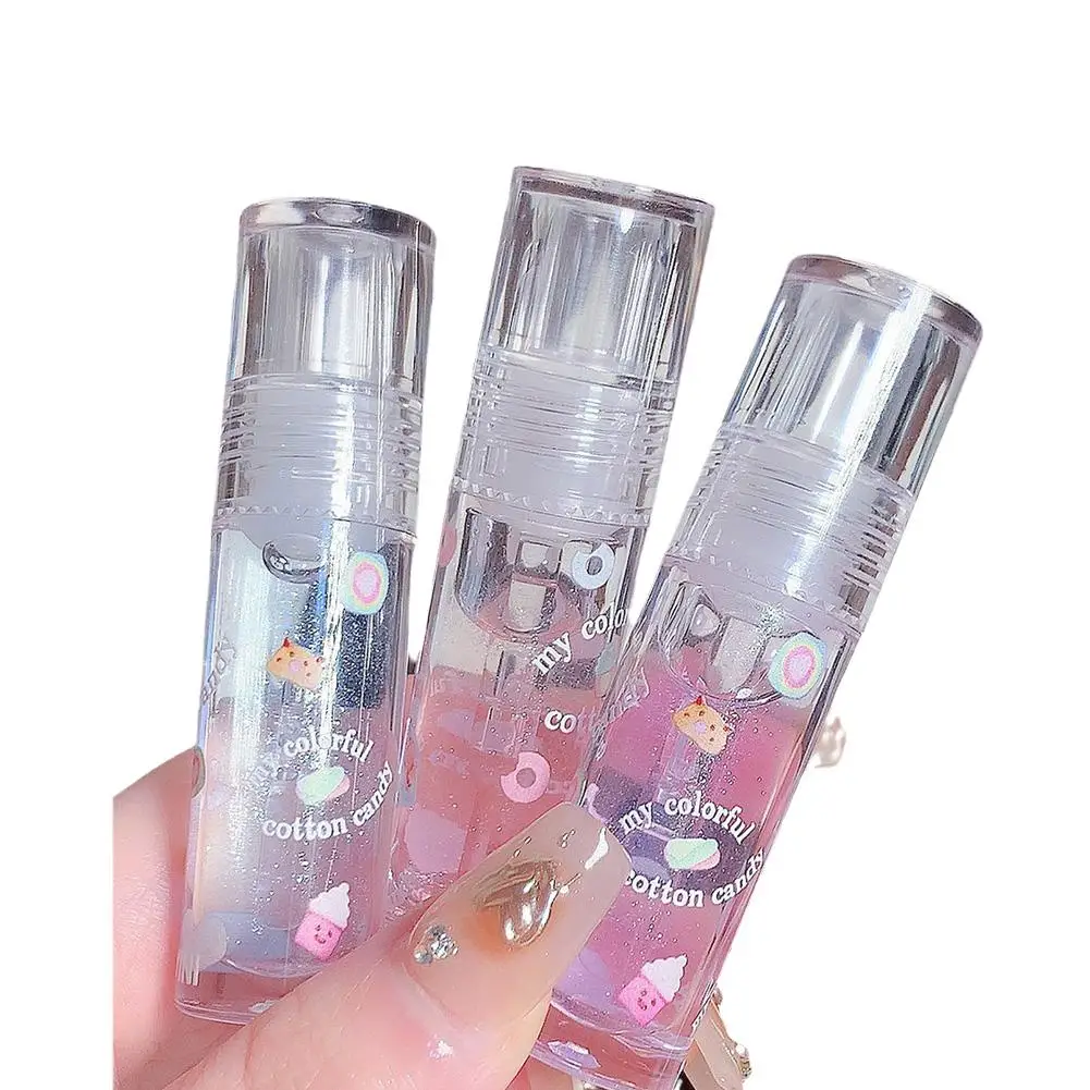 1/3Pcs Cotton Candy Transparent Lip Gloss Oil Sex Red Mirror Lip Moisturizing Glaze Korean Nourishing Liquid Lipstick Cosme H2Q2