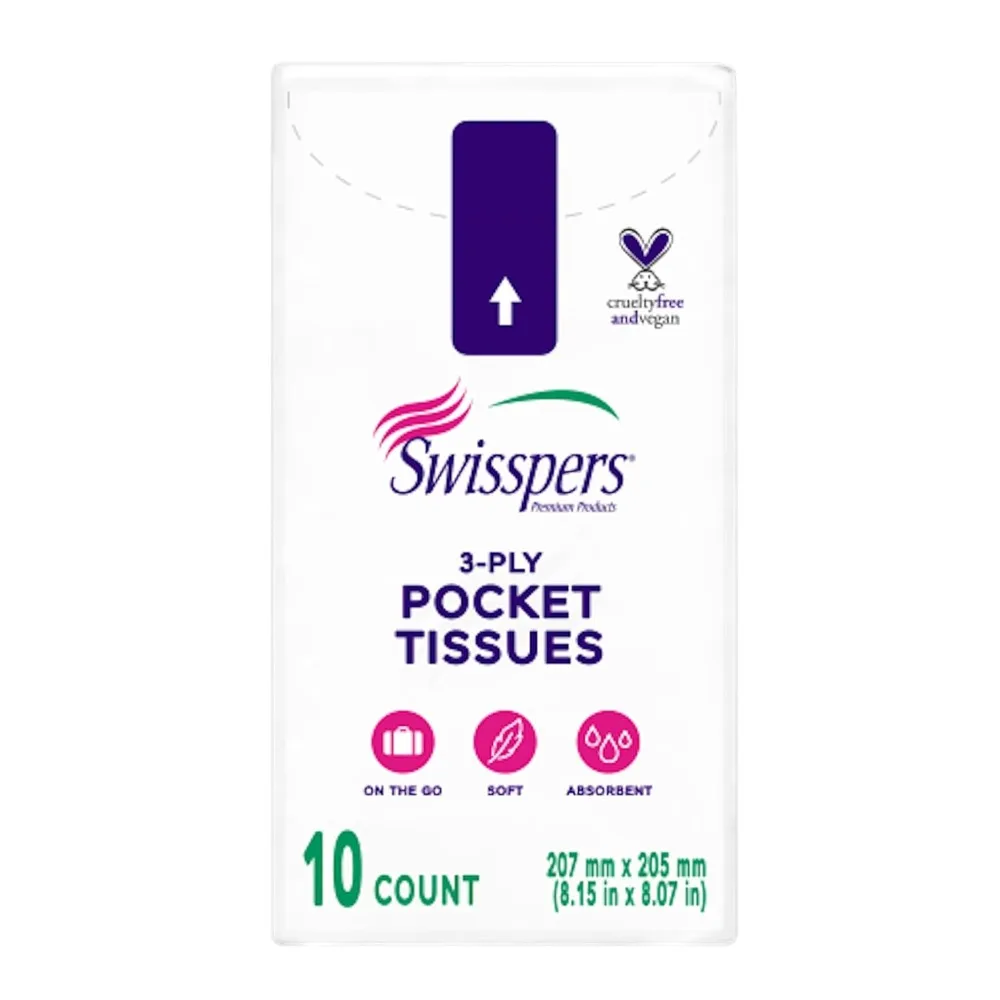US Shipping Hot New Pocket Tissue 3 Ply White Facial Tissues Soft Strong Absorbent for Purse Travel Car 10 Tissues per Pack 8