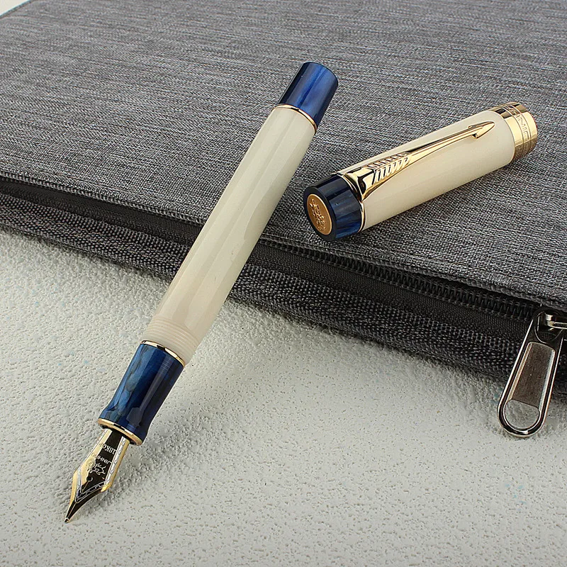 

New JINHAO 100 Ivory Orchid Fountain Pen Resin Gold Clip Nib EF F M Students Pens Business Stationery School Office Supplies