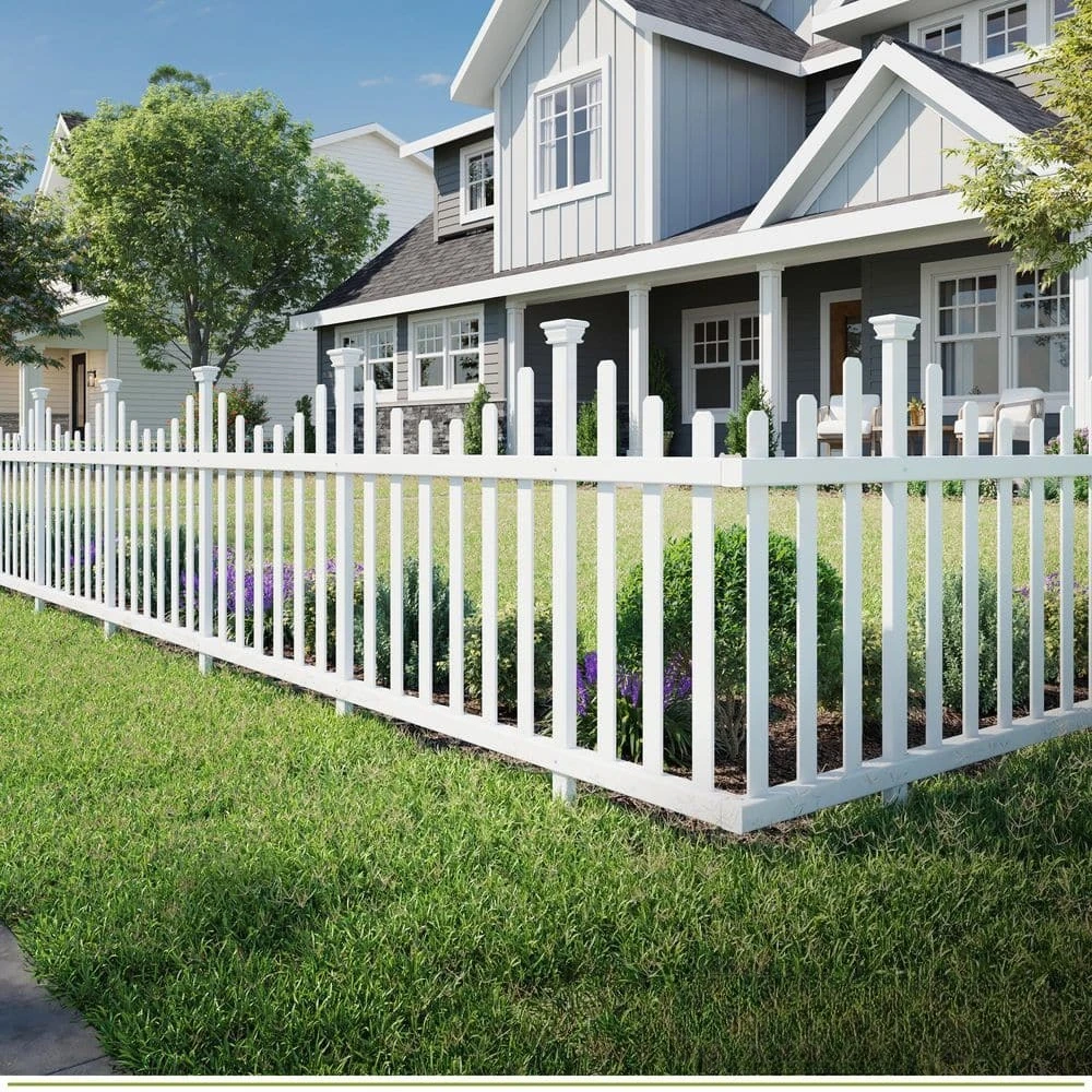

2.5 ft 4.7 ft Madison No-Dig Vinyl Garden Picket Fence Panel Kit 2-Pack The pickets