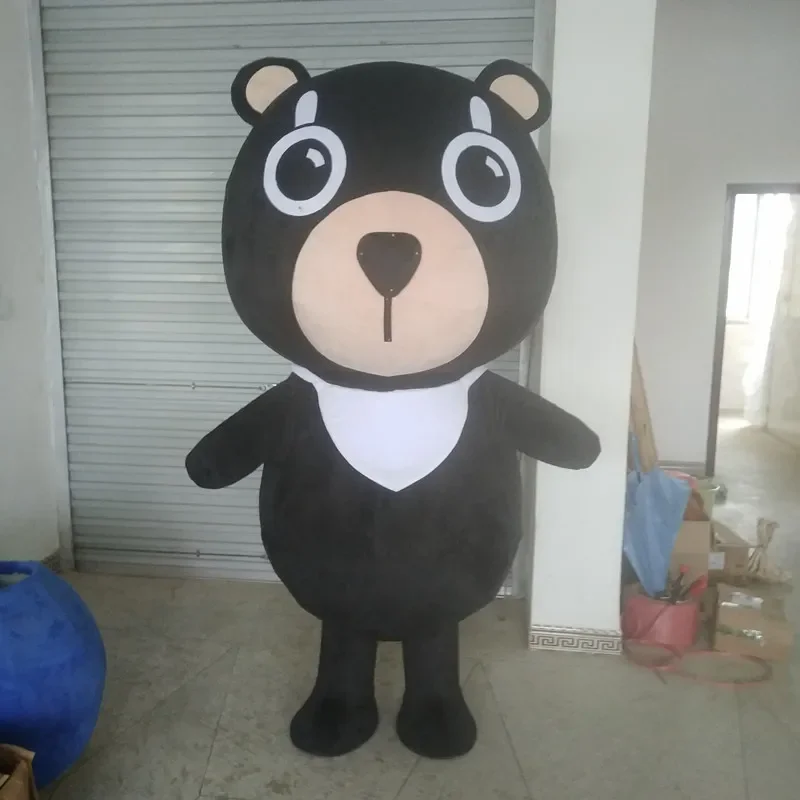 ChristmasClothes Little Black Bear Mascot Cartoon Doll Props Show Cloak White Bear Cosplay Props Toys For Halloween Carnival Pa