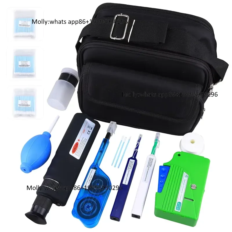 FTTH Fiber Optic Cleaning Kit Fiber Cleaner Pen FC SC ST LC MPO Connectors Microscope 400 Times Fiber Cleaning Cassette