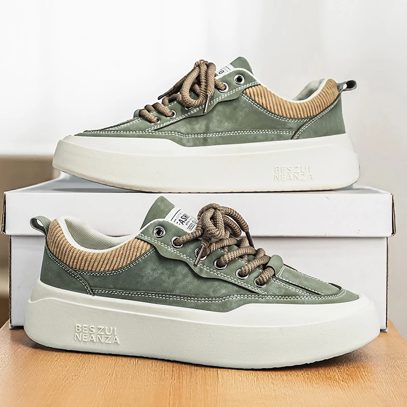 

Fashion Spring Autumn Casual Platform Lace Up Flats Shoes Men Canvas Sneakers Non-slip Wear-resistant Sports Shoes zapatillas