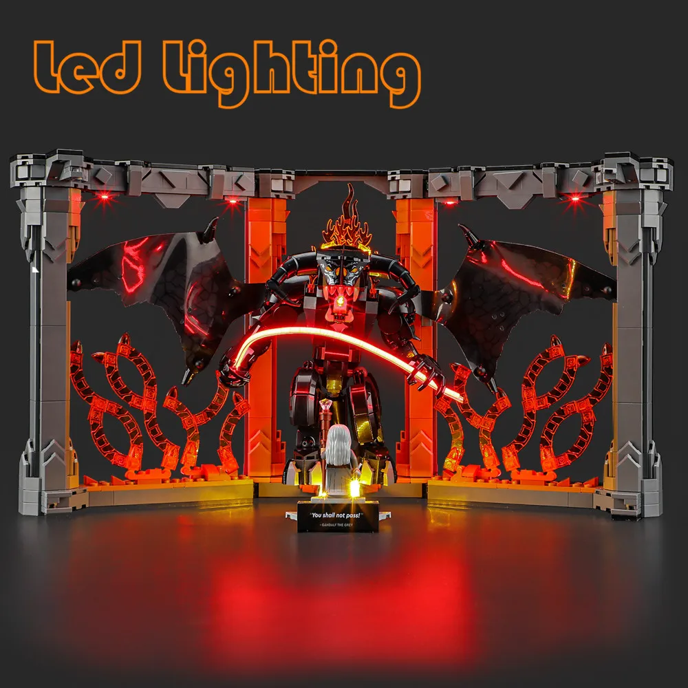 Lighting Set For LEGO Balrog Book Nook Lord of the Rings RC Version Not Include Building Block (Only Led Light Kit)