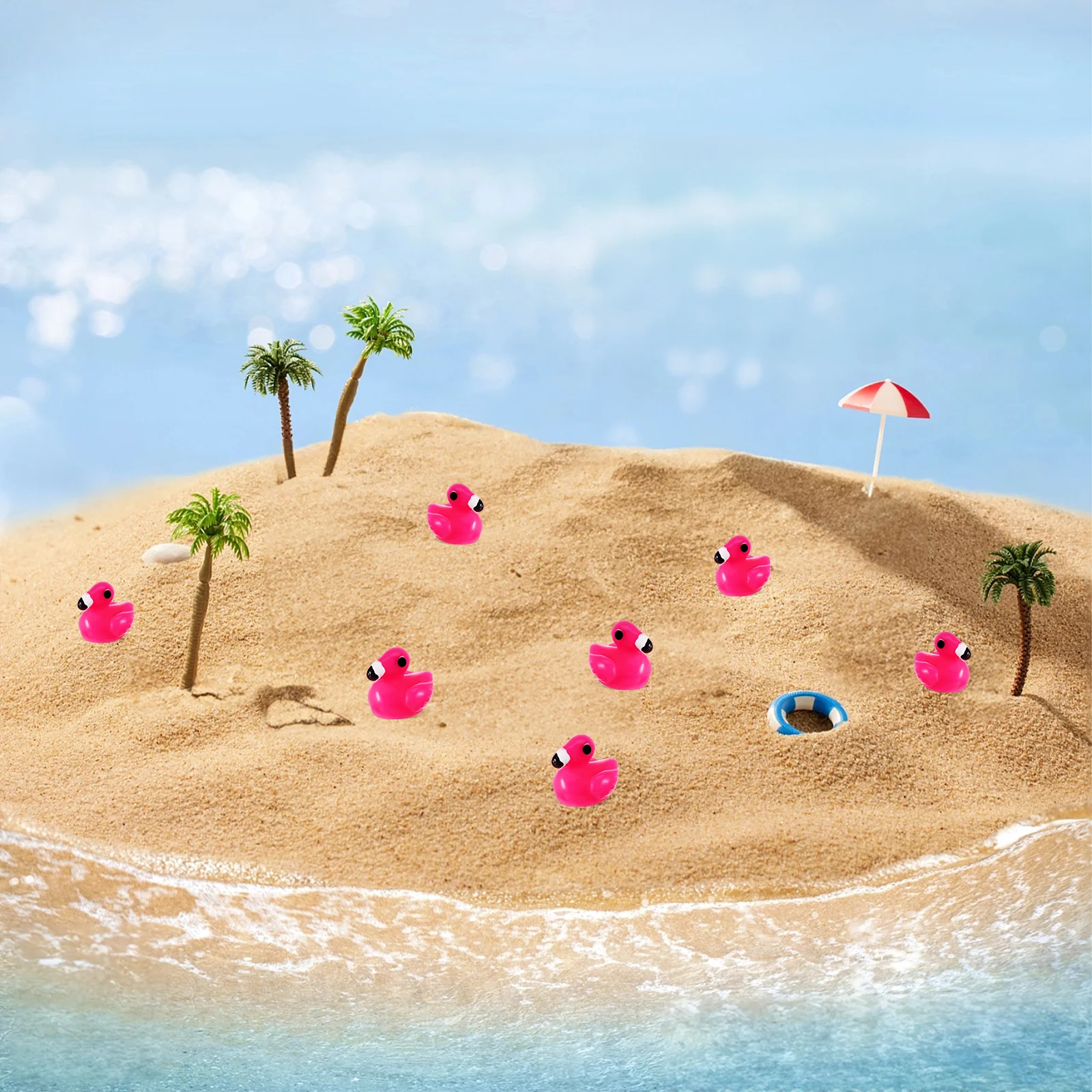 

80 Pcs Resin Flamingo Ornament Animal Figurines Number Mini Figures Ornaments Flamingos Miniature