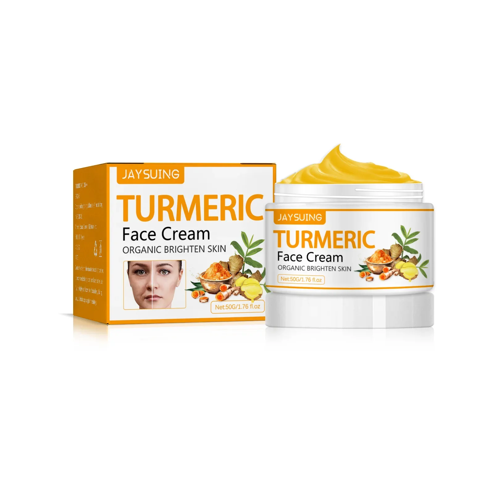 Creme Facial Anti-Rugas, Cúrcuma Firming, Clareamento, Hidratante, Suave, Antioxidante, Linha Fina Desvanecimento