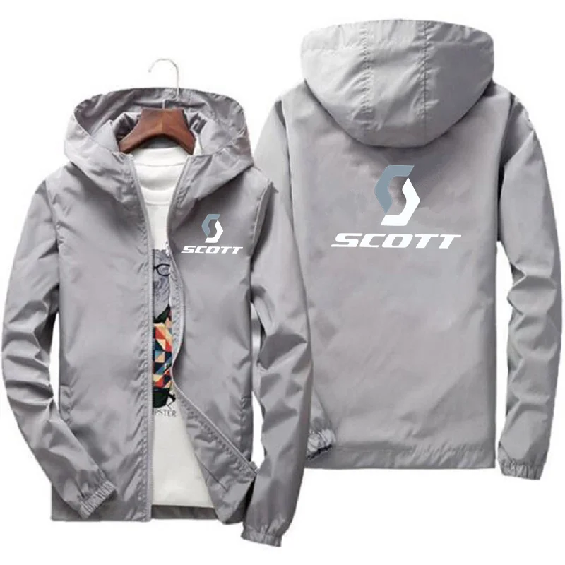 

2026 Spring and Autumn Men's Outdoor Windproof and Waterproof Zip Printed Jacket with Hood, Casual Sports Windbreaker
