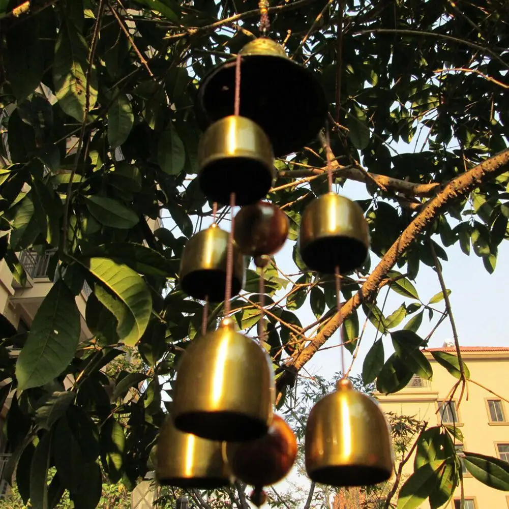 Antique Wind Chime Copper Yard Garden Outdoor Living Decoration Metal Wind Chimes  Chinese Oriental Lucky  Symbol Of Good Luck